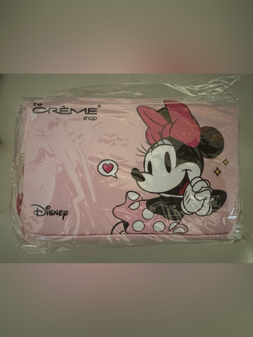 The Crème Shop Disney Travel Cosmetic Bag Mickey & Minnie Pink Makeup Pouch NWT - Picture 5 of 6
